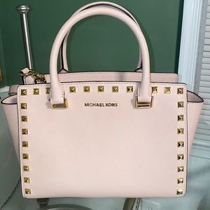pink studded michael kors purse